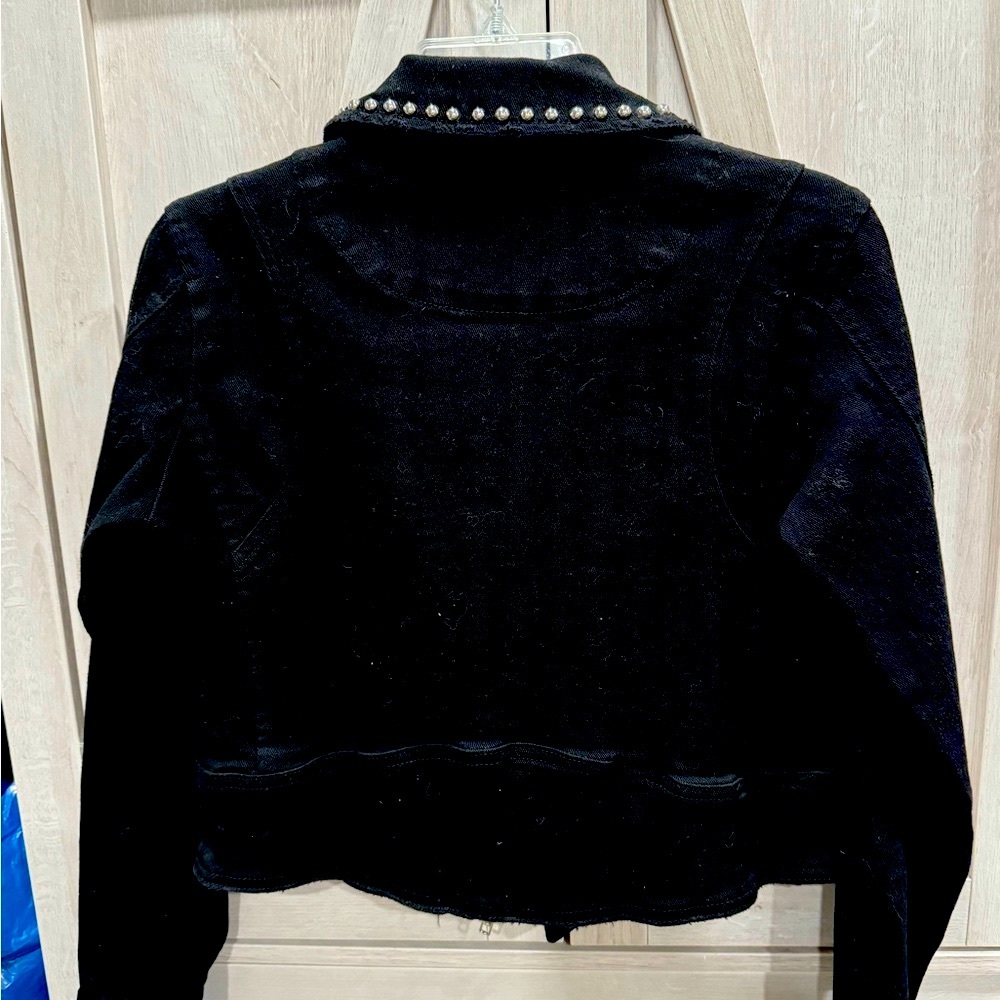 Rampage Black Denim  Moto Jacket Size Medium - Picture 3 of 7